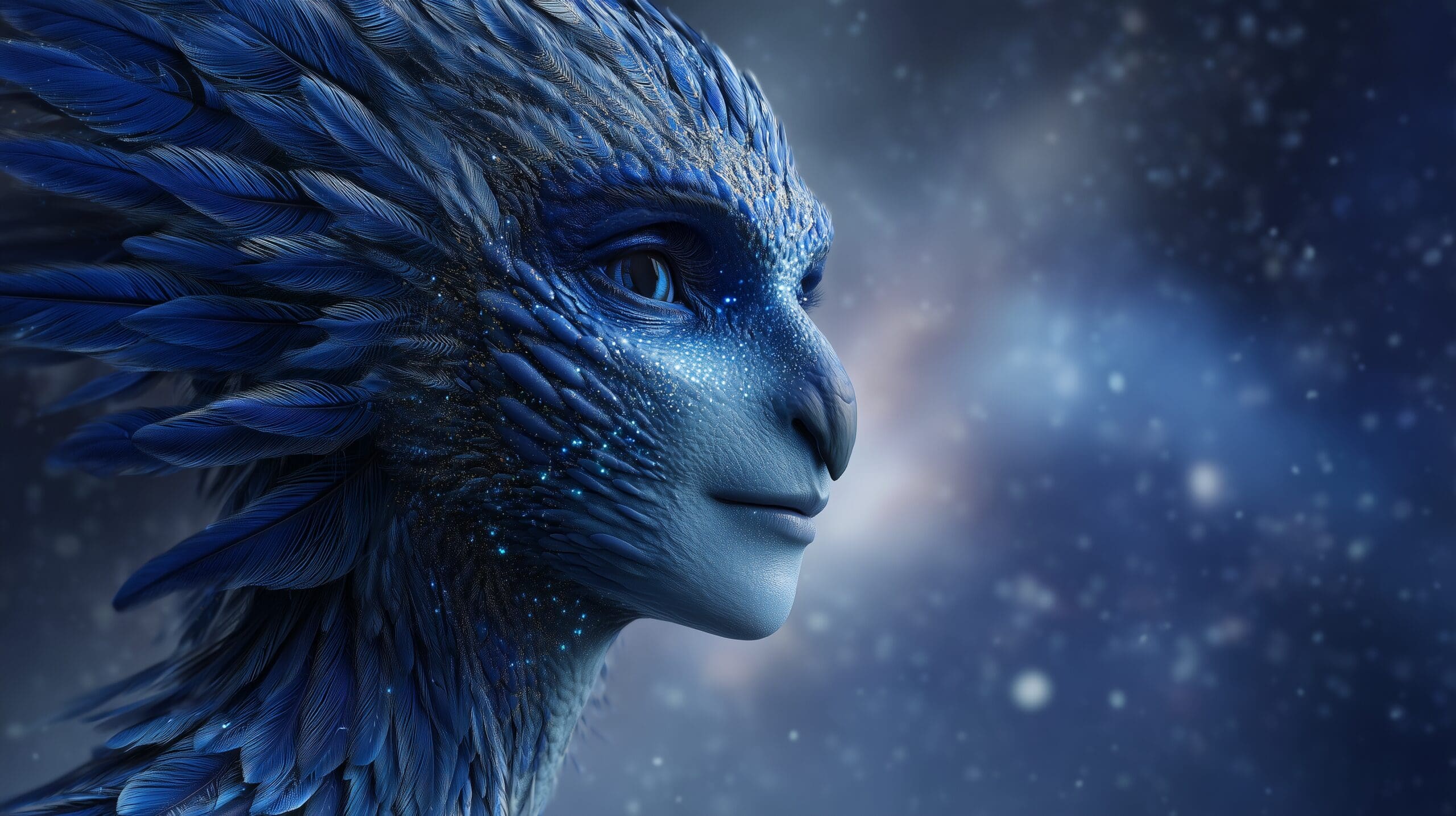 Blue Avian being Alpar -- galactic beings from Planet Kir