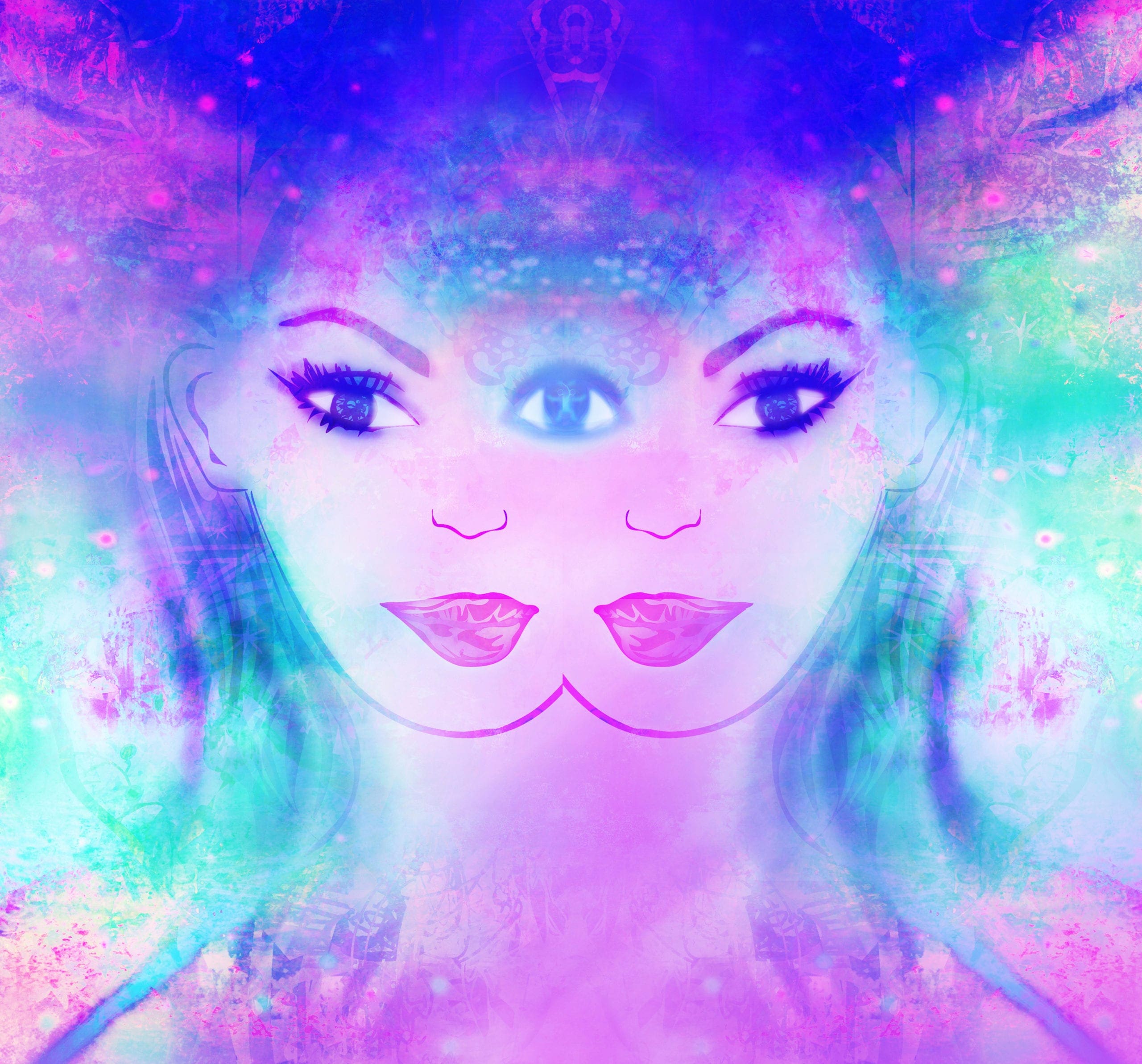 Woman with third eye, psychic supernatural senses are you ready for trance channel image