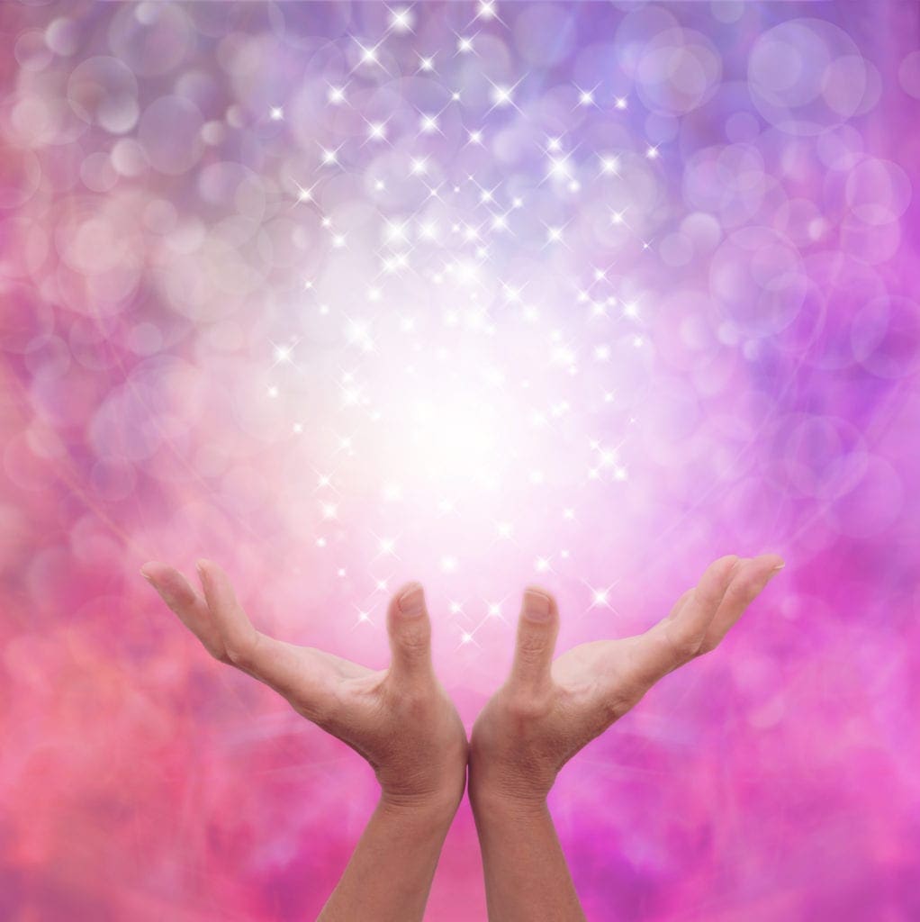 Reiki Hands with healing light image