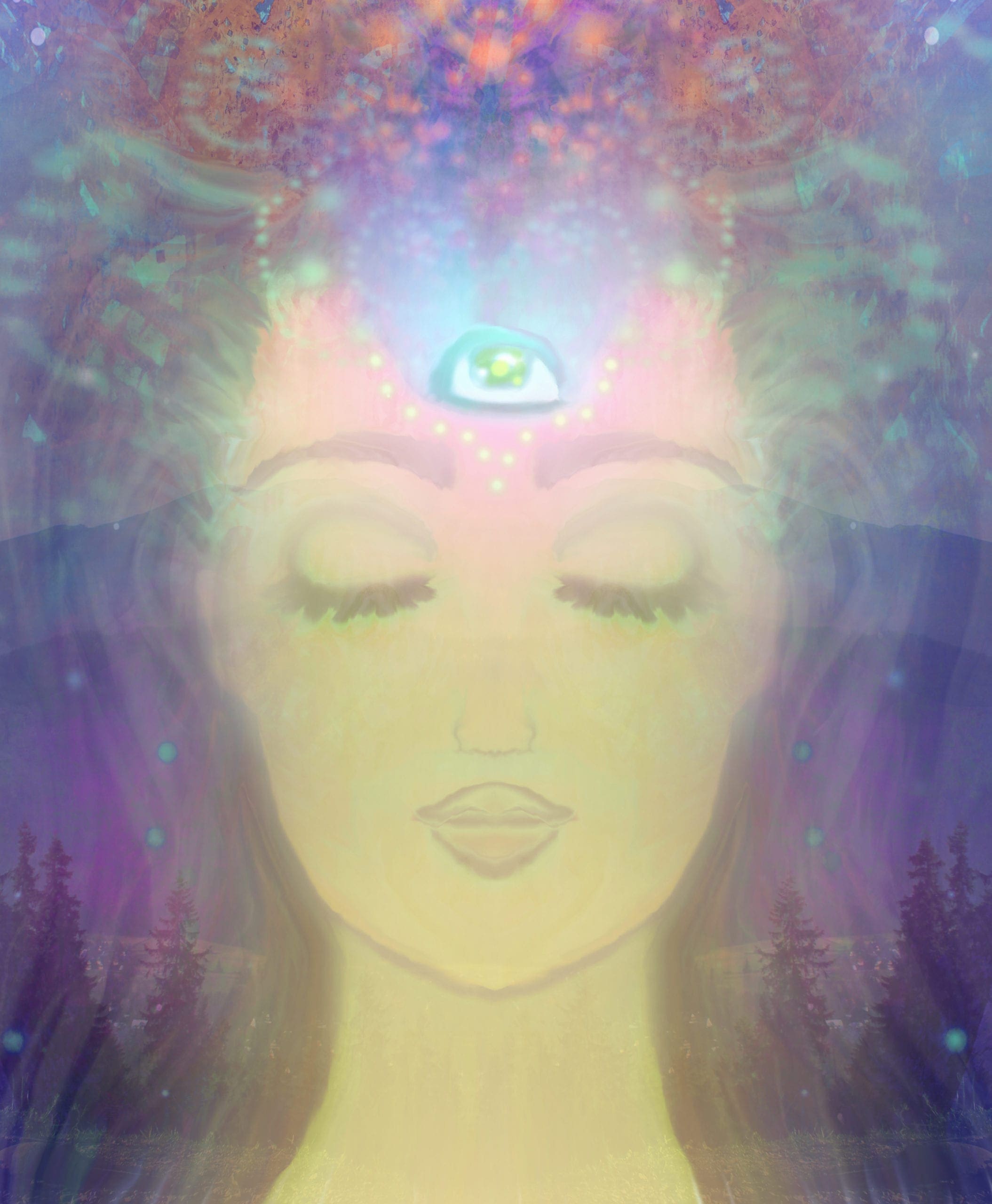 Woman with third eye, psychic supernatural senses Trance Channeling Psychic Medium Image