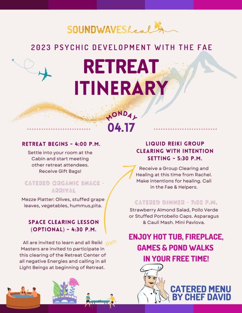 Fae Psychic Development retreat itinerary image