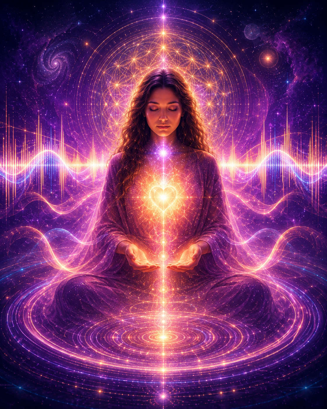 Living Light Code Transmission sound healing artwork with vocal Light Codes and Reiki-infused frequencies