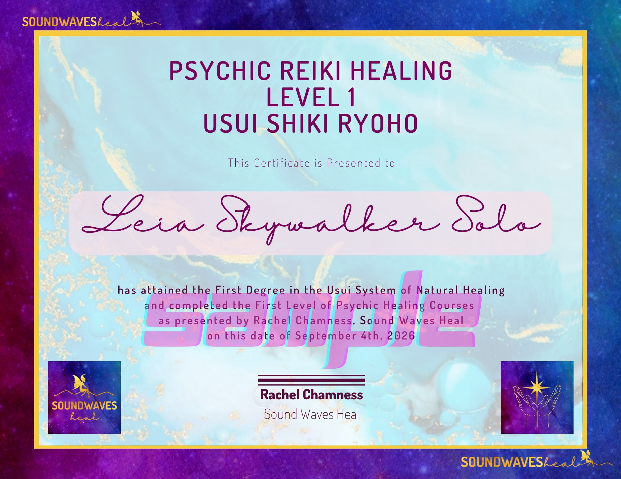 Reiki Master Teacher certificate