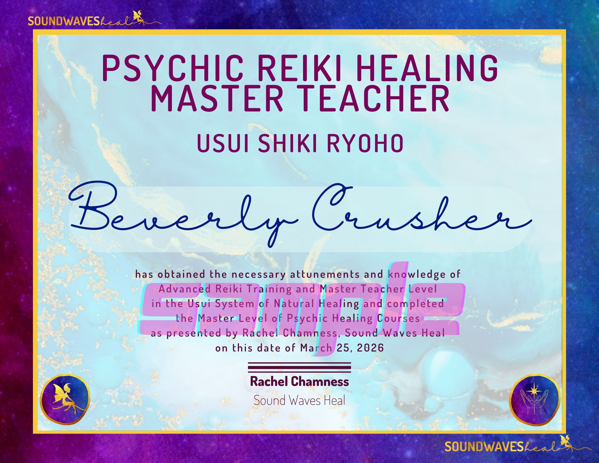 Reiki Master Teacher certificate